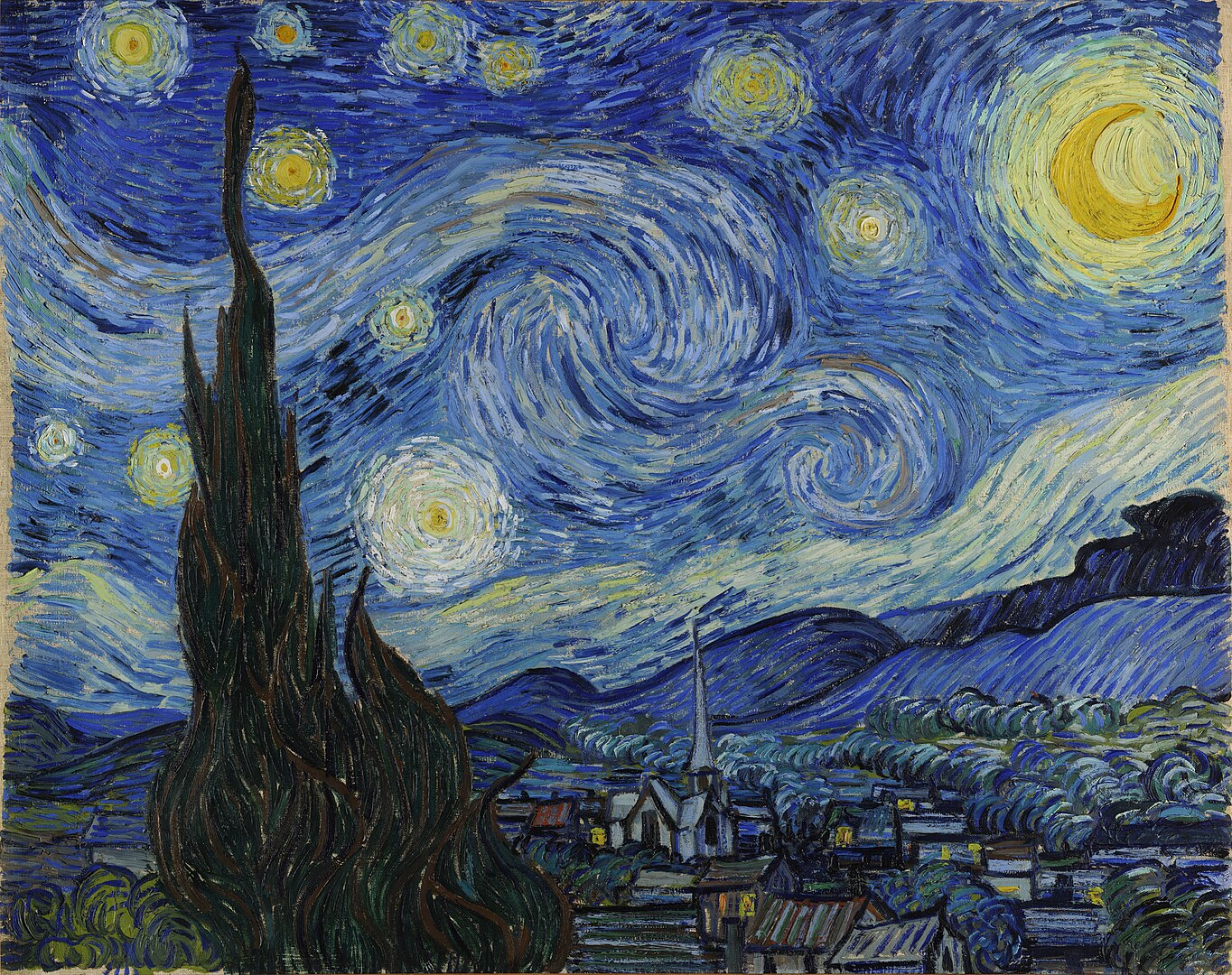 The Starry Night" by Vincent van Gogh (1889)