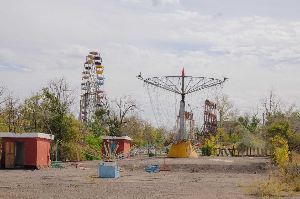 an abandoned amusement park