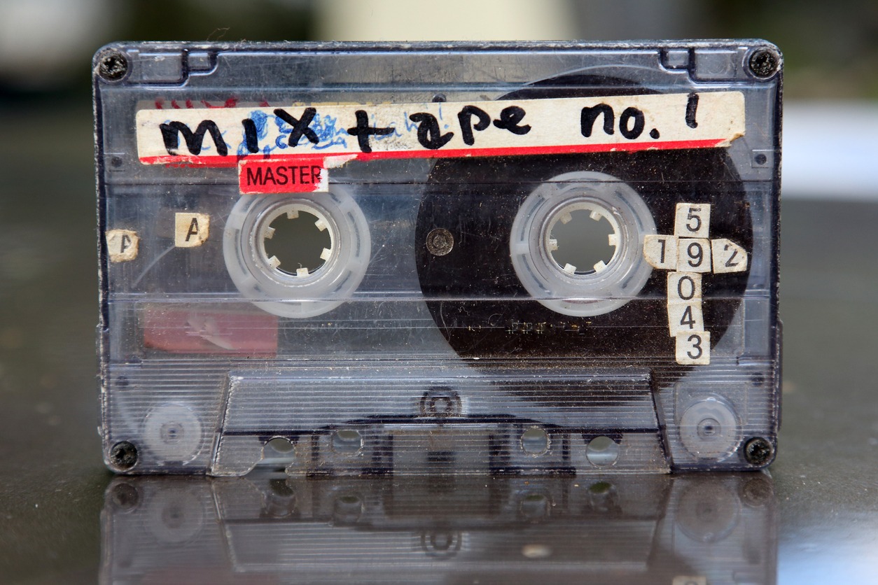 an audio cassette mixtape