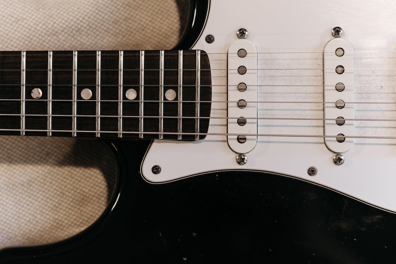 black and white Stratocaster