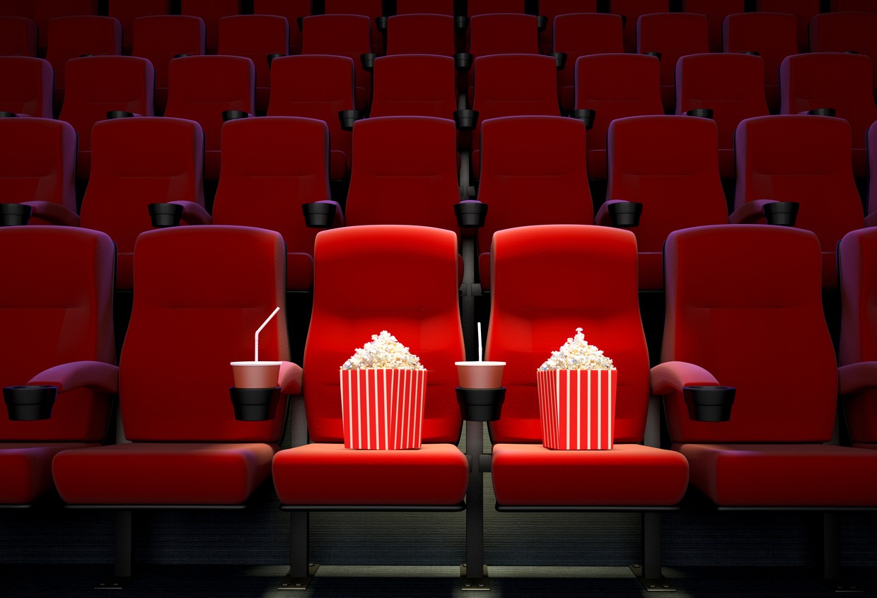 cinema seats with popcorn