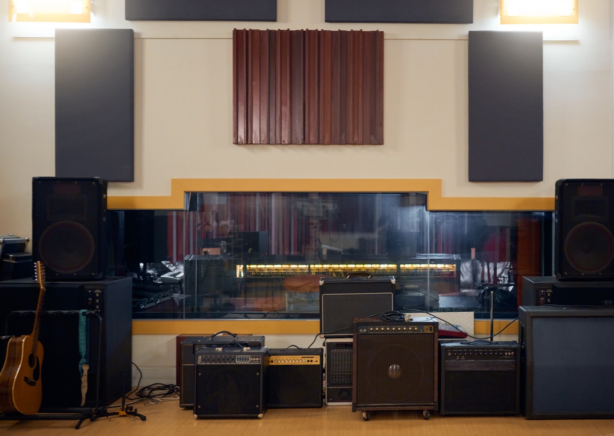 inside a recording studio