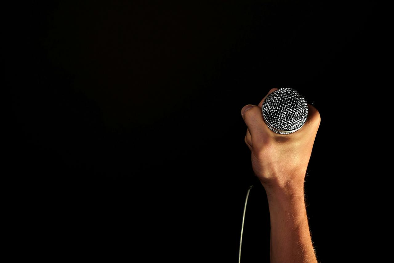 man holding a microphone
