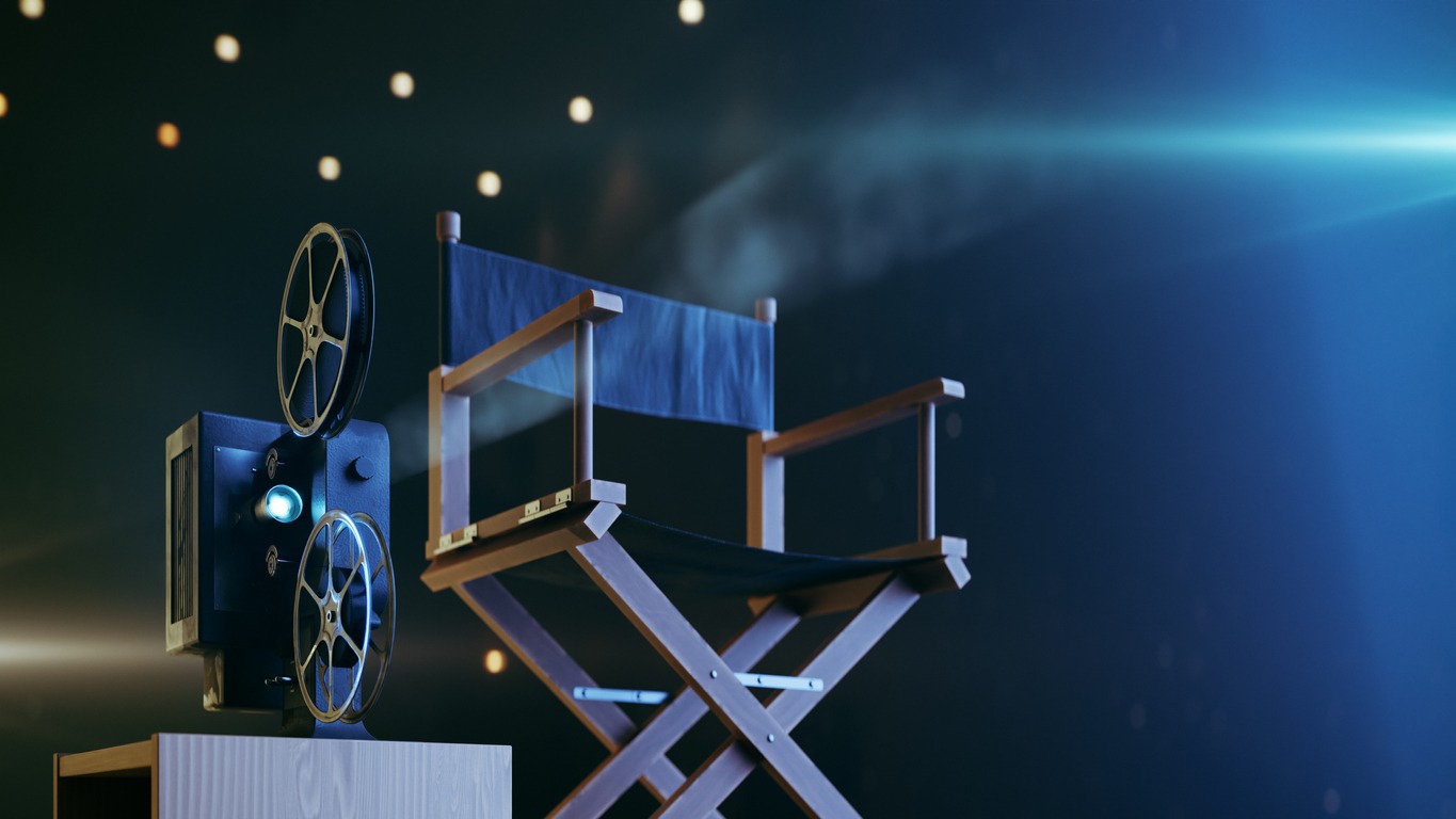 movie projector and director’s chair