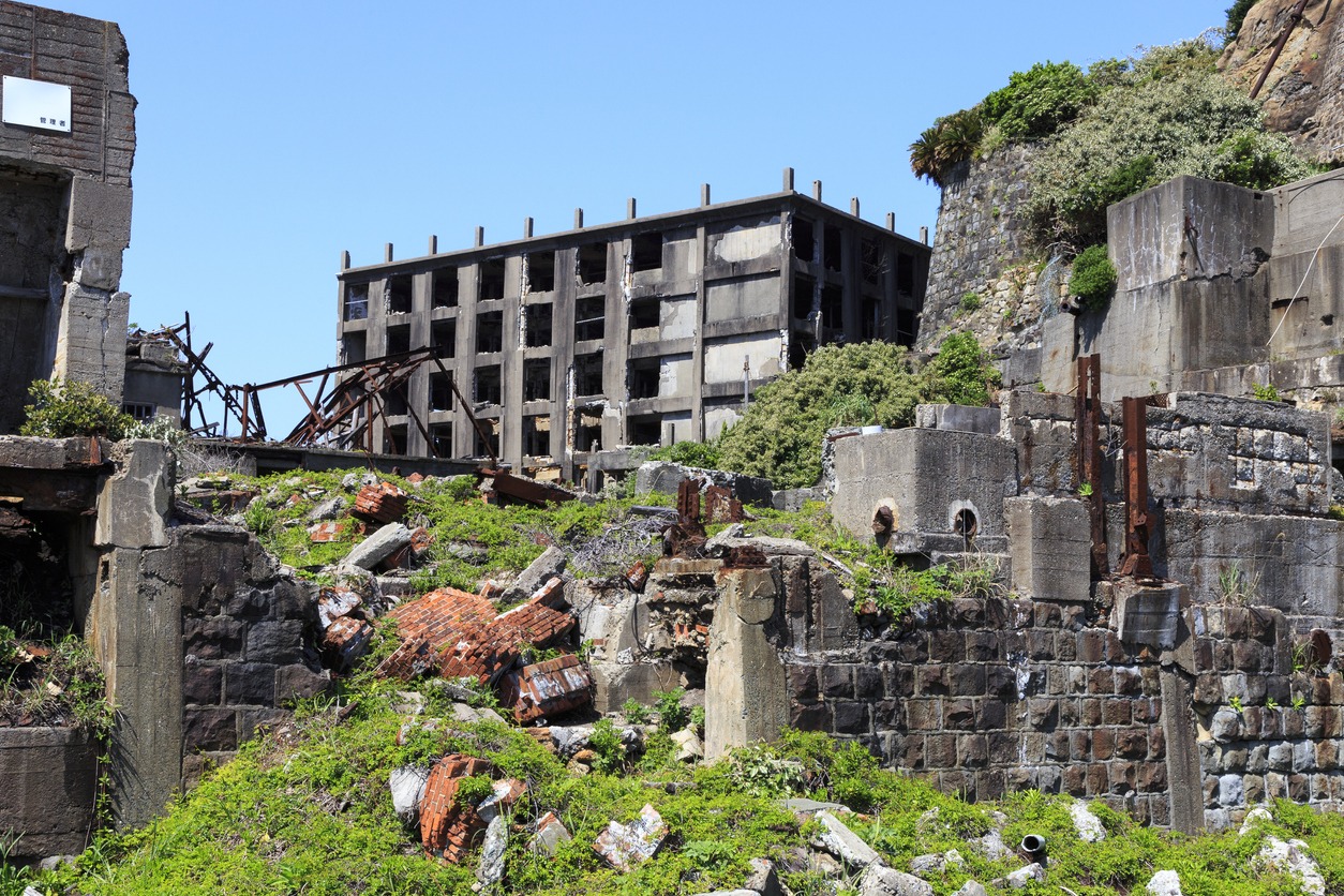 ruins in Hashima Island, Japan