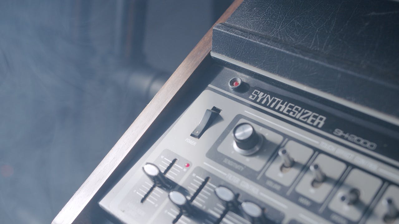 synthesizer close-up shot