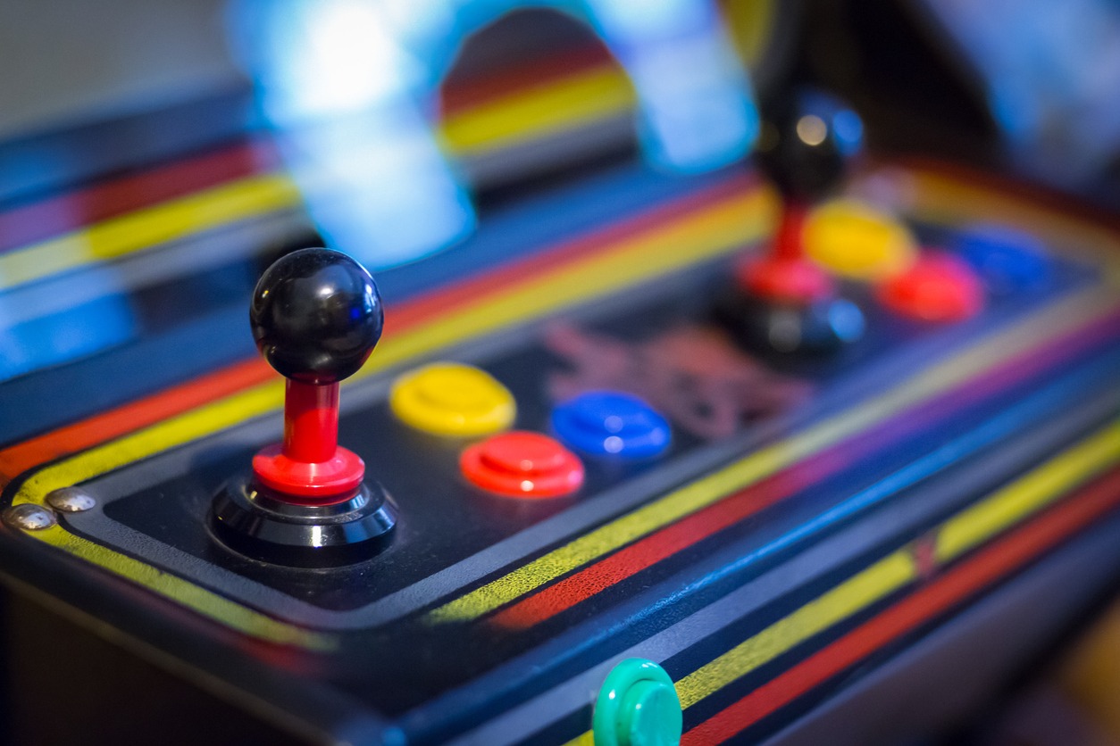 vintage arcade game joystick