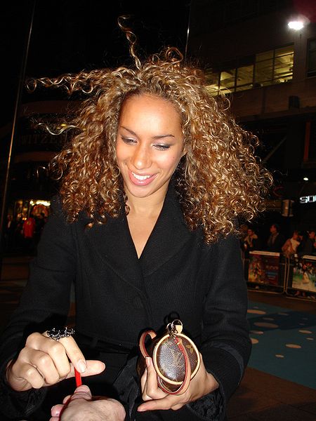 Leona Lewis signing an autograph