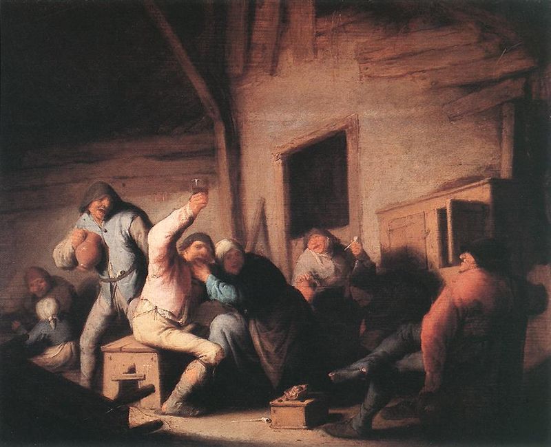 "Peasants in a Tavern” (1635) by Adriaen van Ostade
