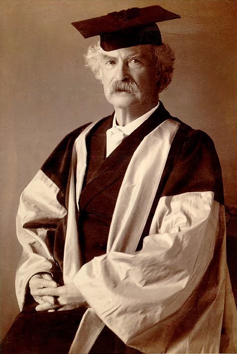 Twain in academic regalia for acceptance of the D.Litt. degree awarded