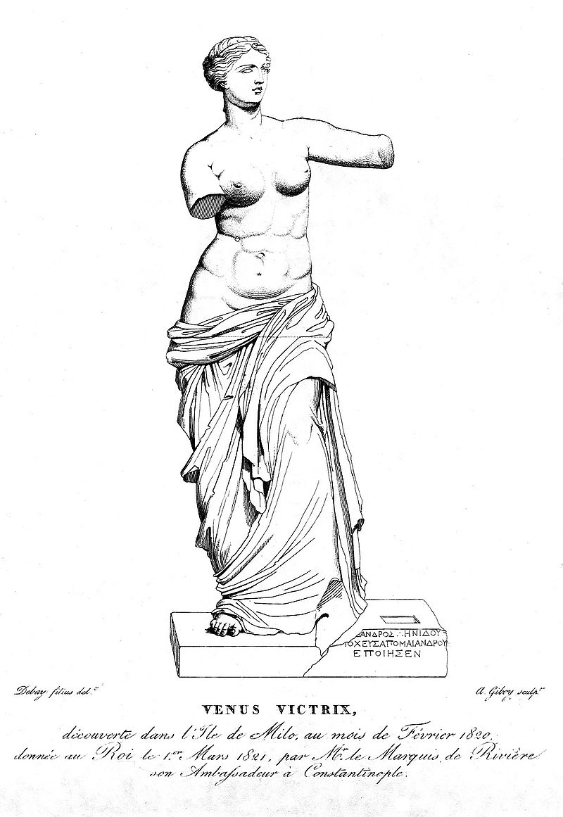 Venus de Milo drawn by Auguste Debay
