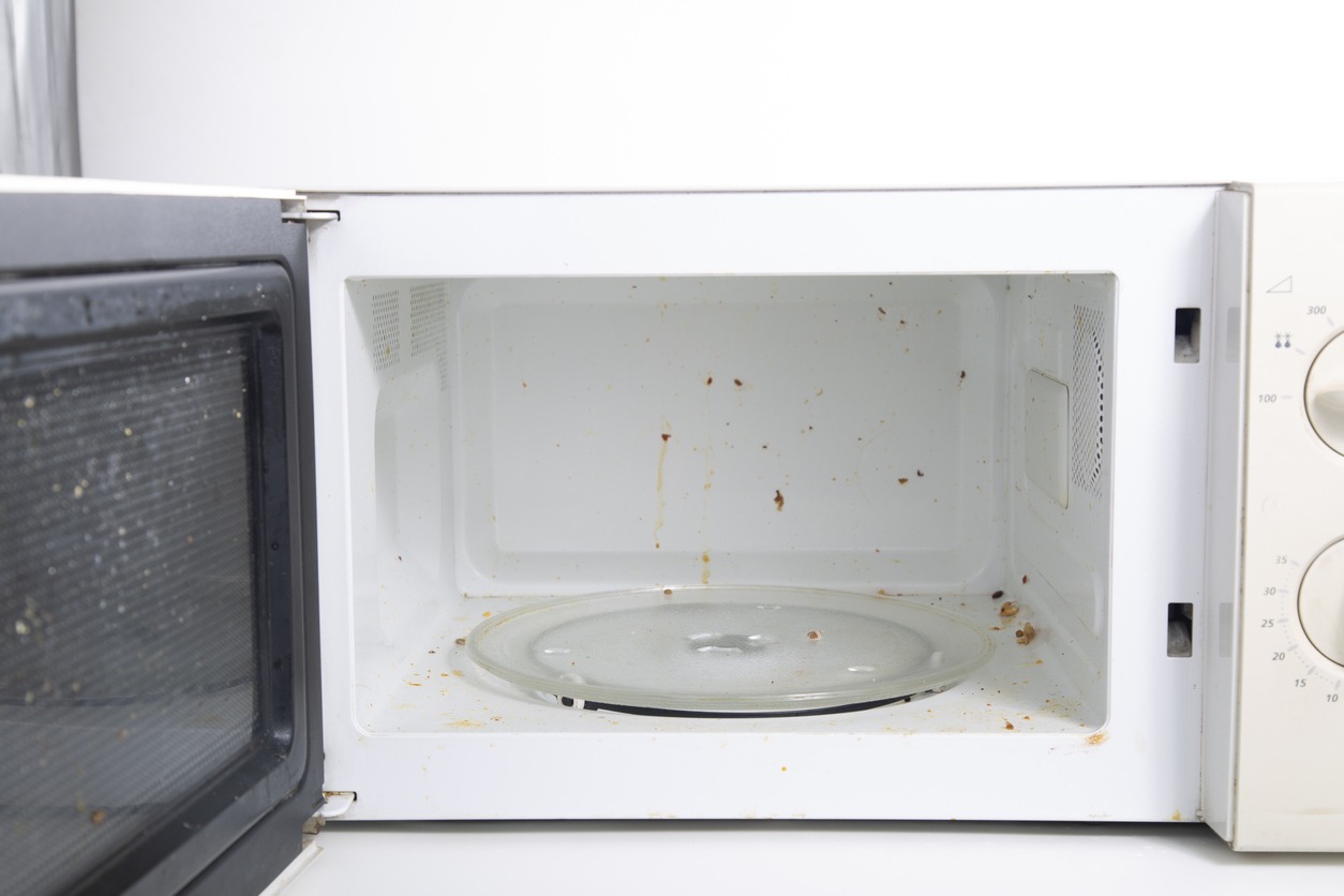 a dirty microwave