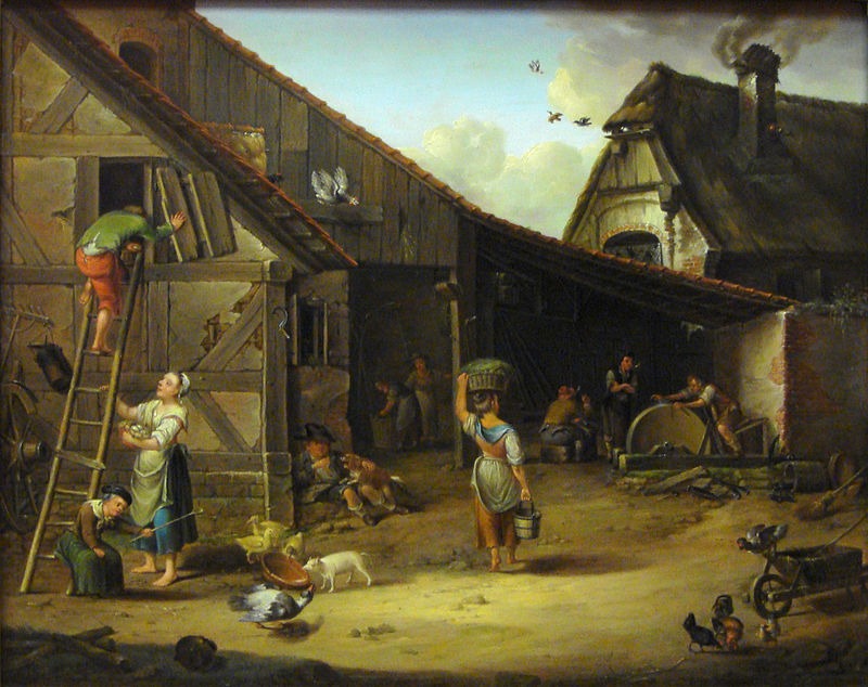 a painting depicting a farm in 1794