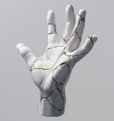 a sculpture of a hand