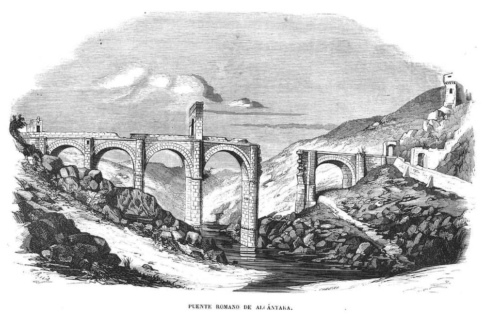 Illustration in a Spanish magazine, 1857 (shows the then current state with gap)