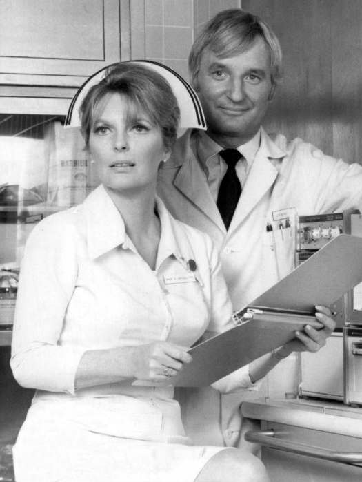 Julie London (Dixie McCall) and Bobby Troup (Dr. Joe Early) from the first season (Jan–Apr 1972) of the series Emergency