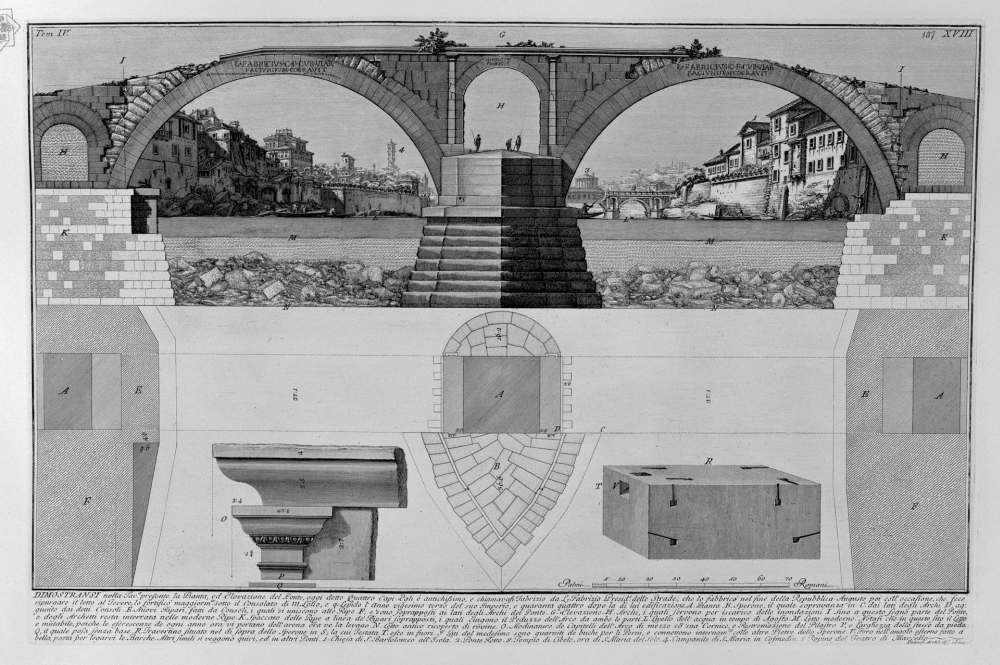 Pons Fabricius as it appears in a Piranesi engraving of 1756