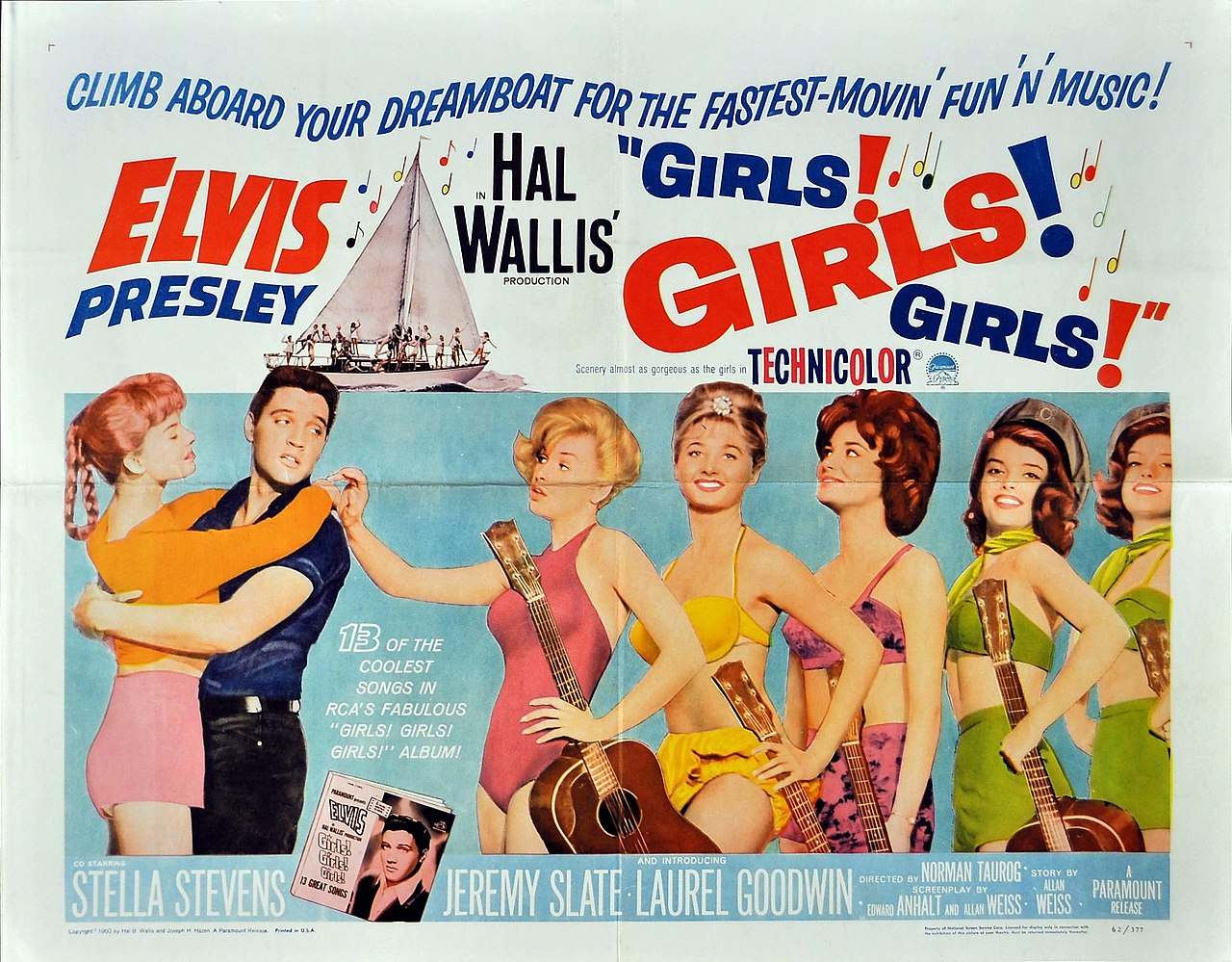 Poster for the film Girls! Girls! Girls! (1962), visualizing Presley's sex symbol image