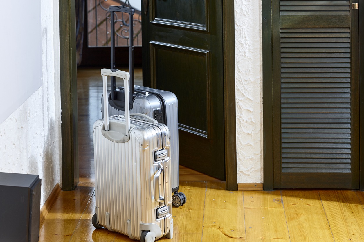suitcases by the door