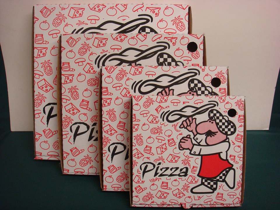White pizza boxes