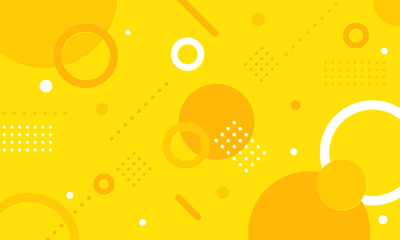 Yellow background with circle and dotted line