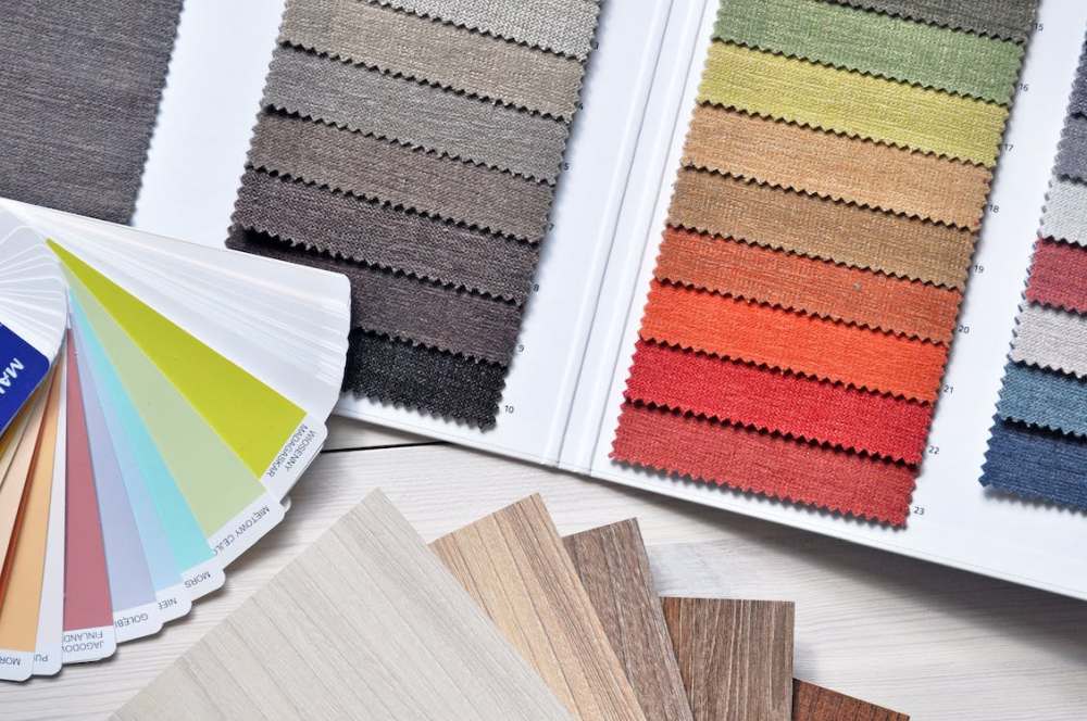 Color shade samples for interior design