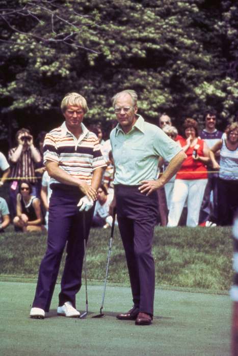 Jack Nicklaus and former President Gerald Ford at 1977 Memorial Tournament pro-am