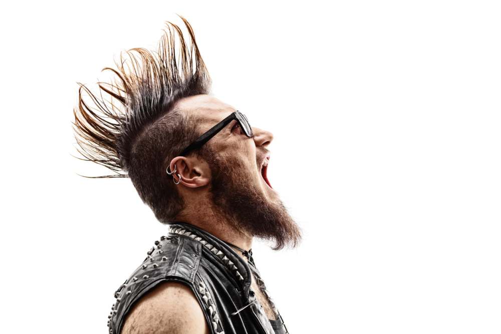 Man with mohawk hairstyle
