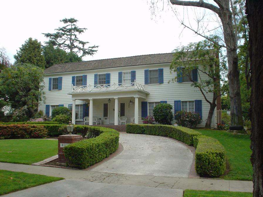 Northeast view of the house in Los Cerritos in Long Beach, California, used in the film Ferris Bueller’s Day Off