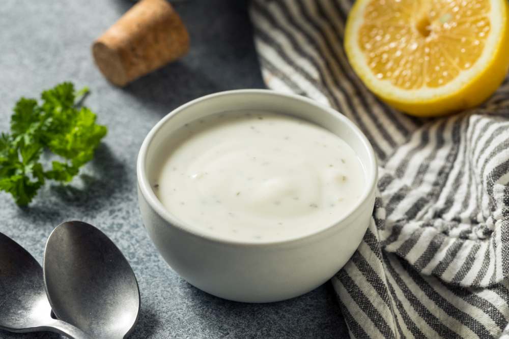 Ranch dressing in a bowl