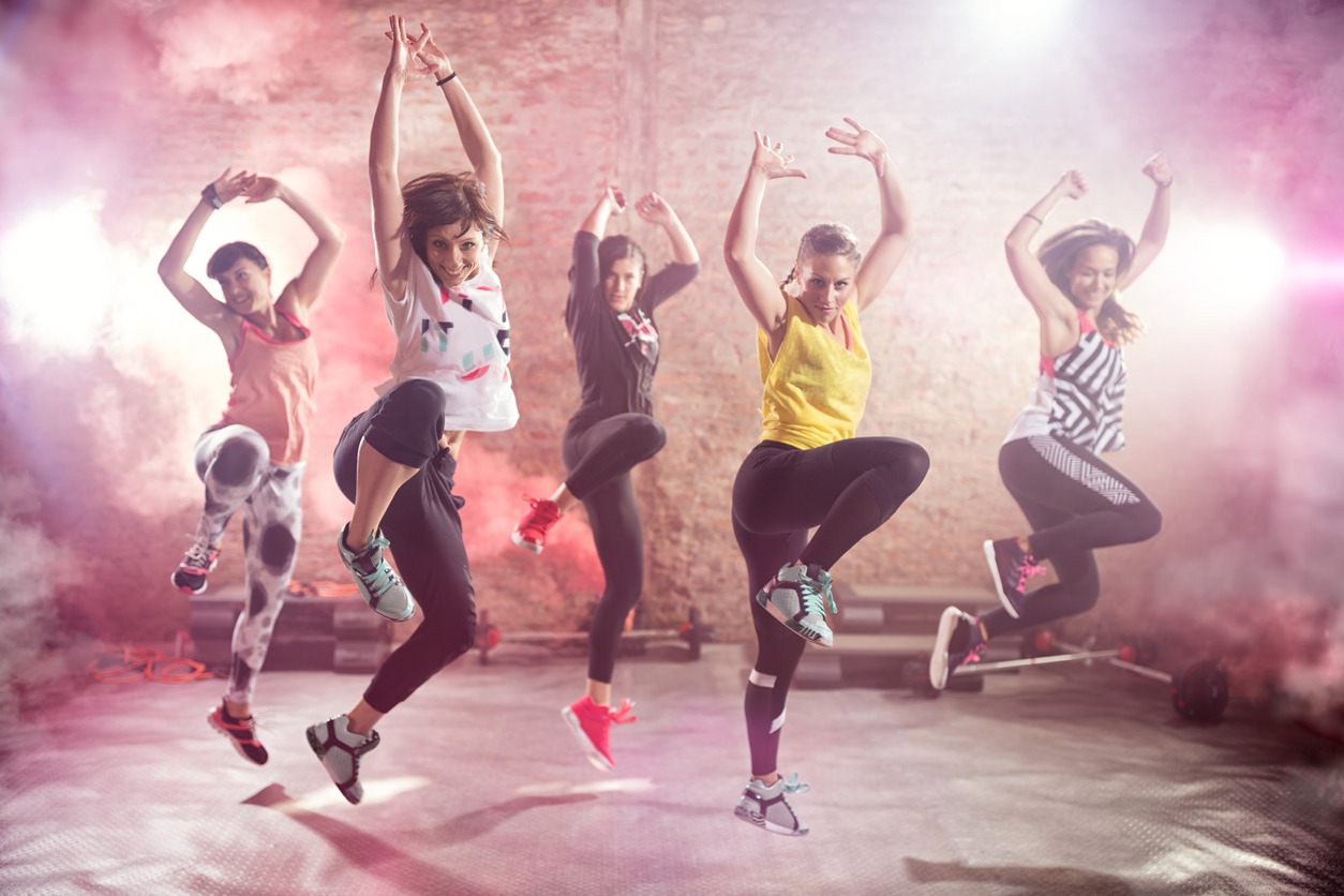 Women dancing and exercising