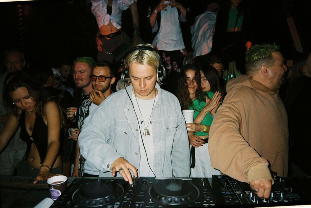A DJ playing music